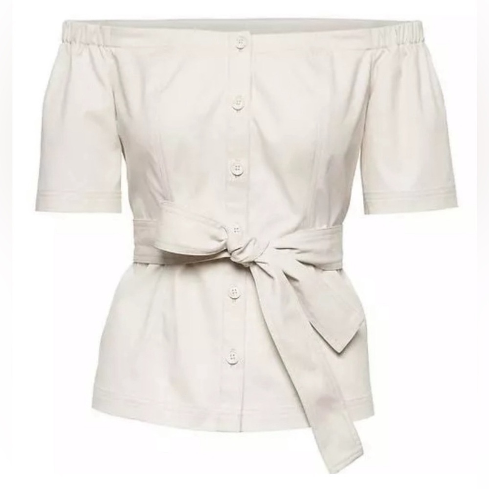 Banana Republic Off-Shoulder White Blouse